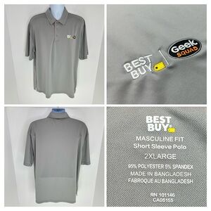 Geek Squad Best Buy Gray Polo Shirt Men’s 2XL Employee Work Uniform Streetwear
